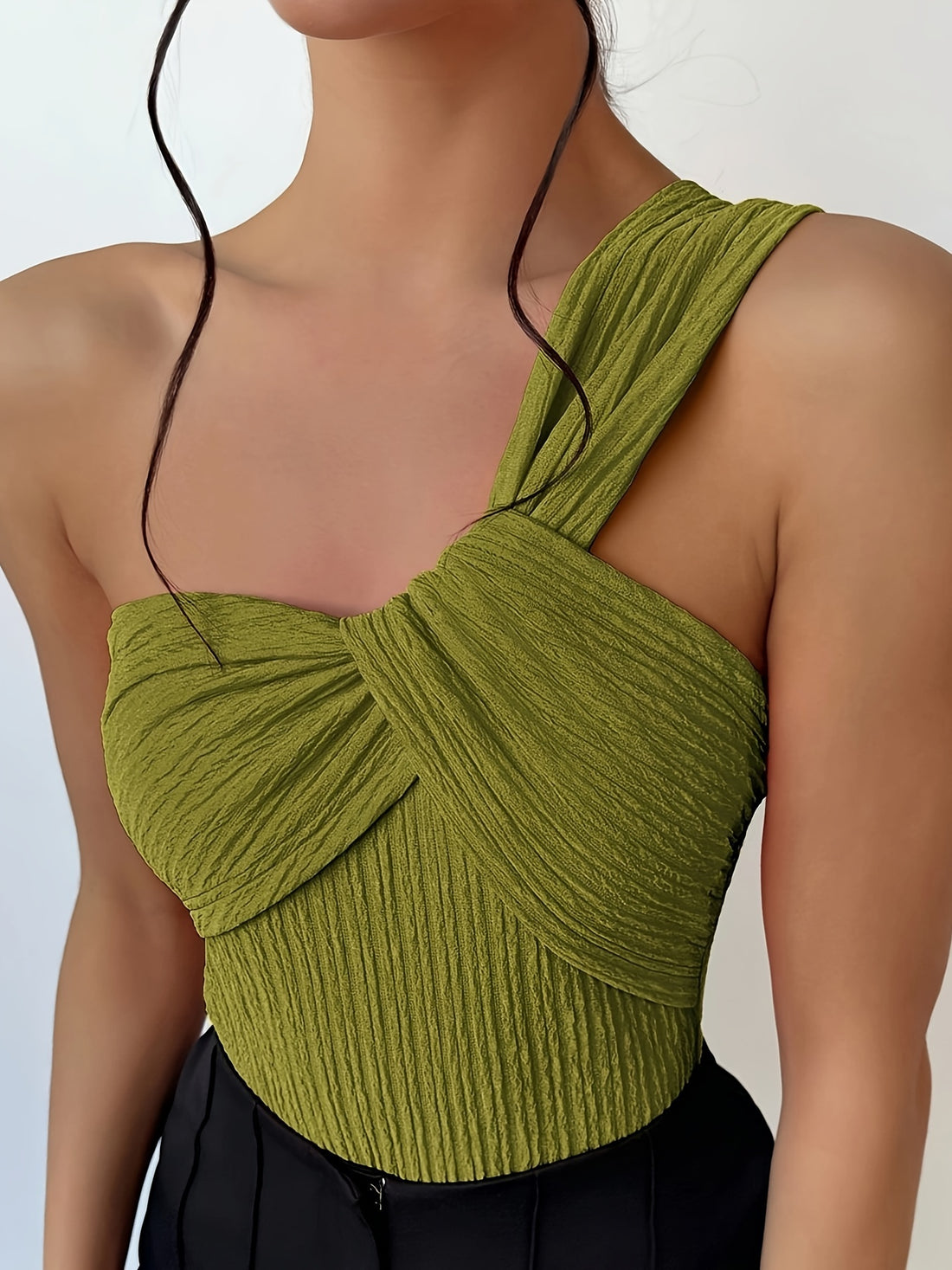 Vibrant Ruched One Shoulder Bodysuit