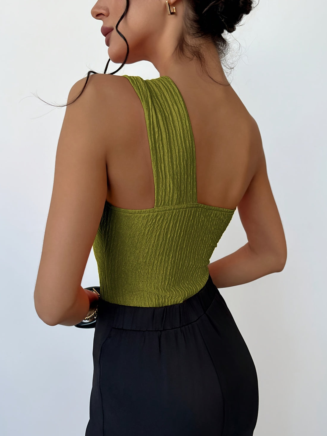 Vibrant Ruched One Shoulder Bodysuit