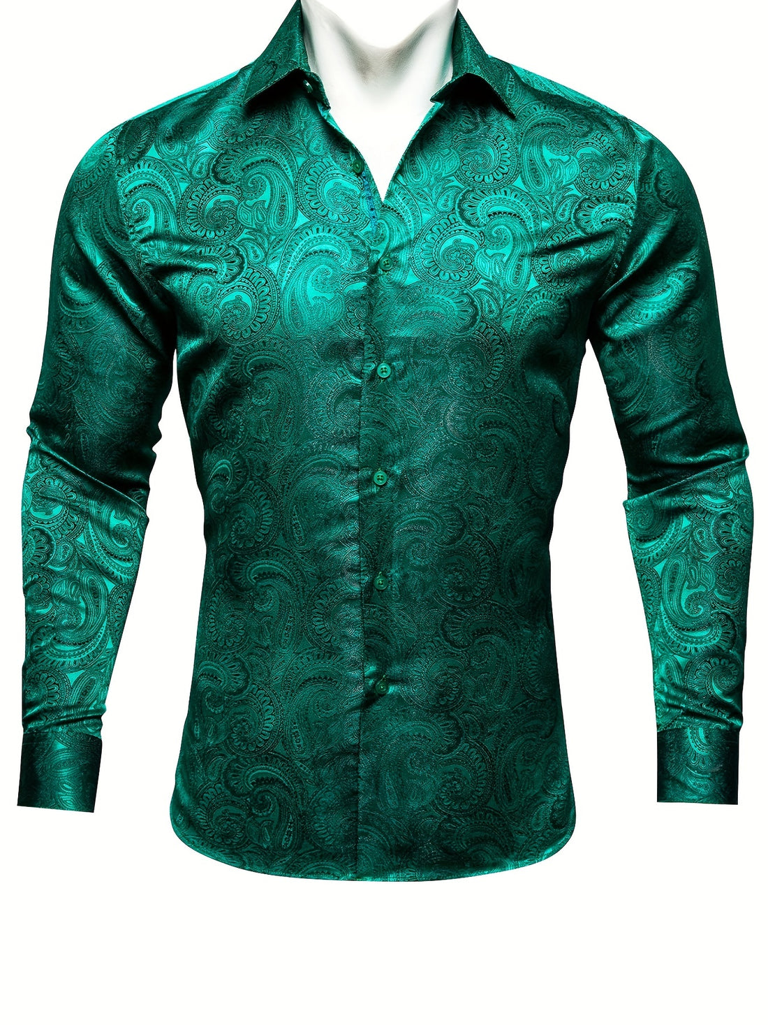 Men's Plus Size Paisley Jacquard Dress Shirt