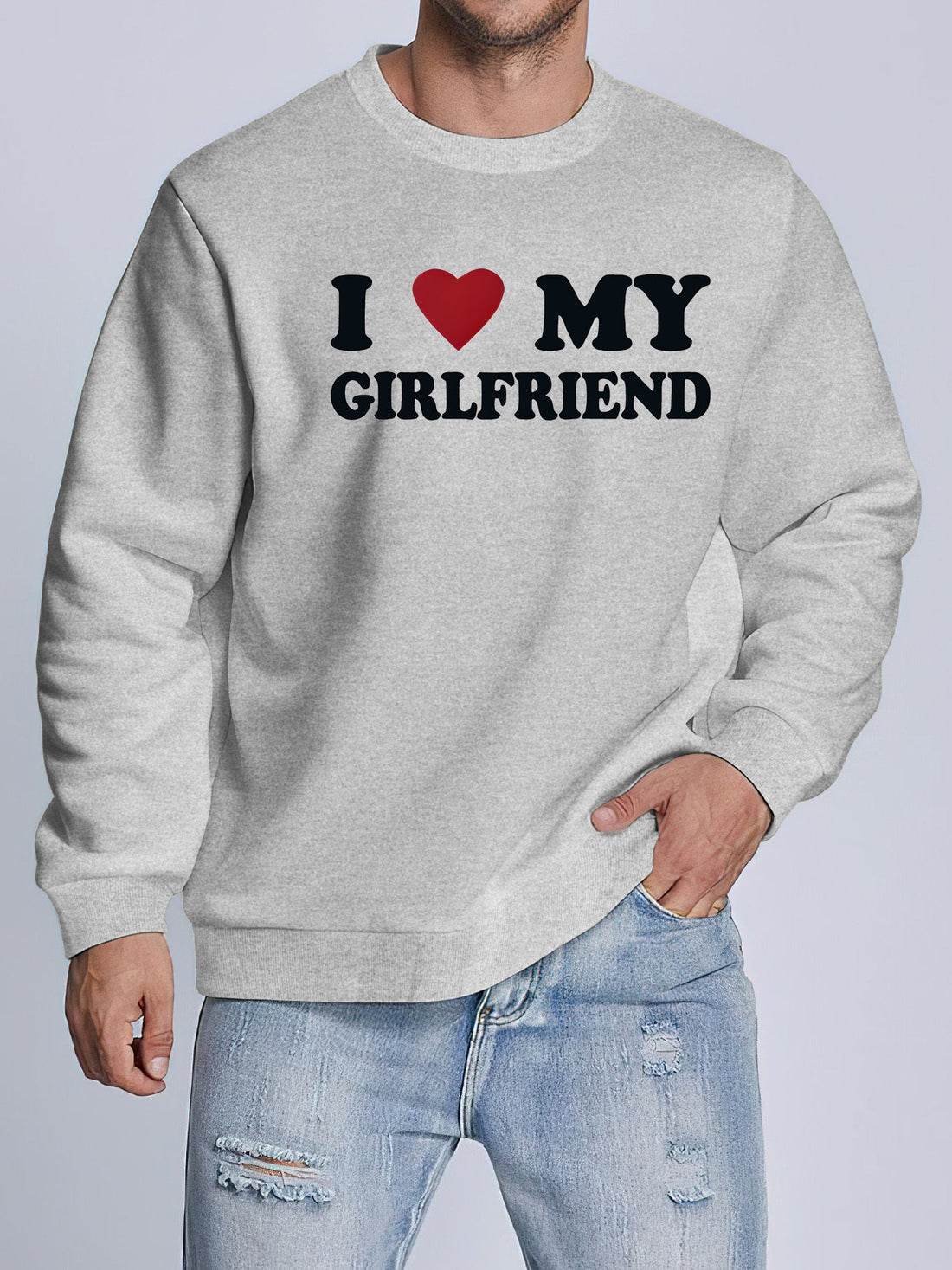 Men's Navy 'I Love My Girlfriend' Sweatshirt