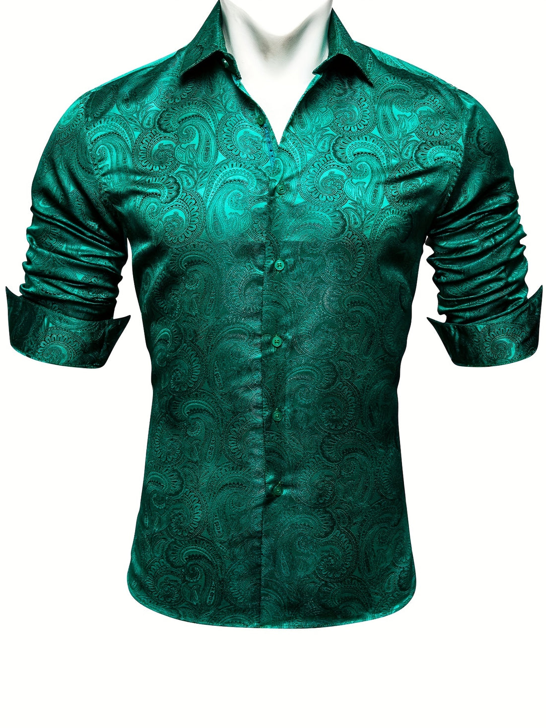 Men's Plus Size Paisley Jacquard Dress Shirt