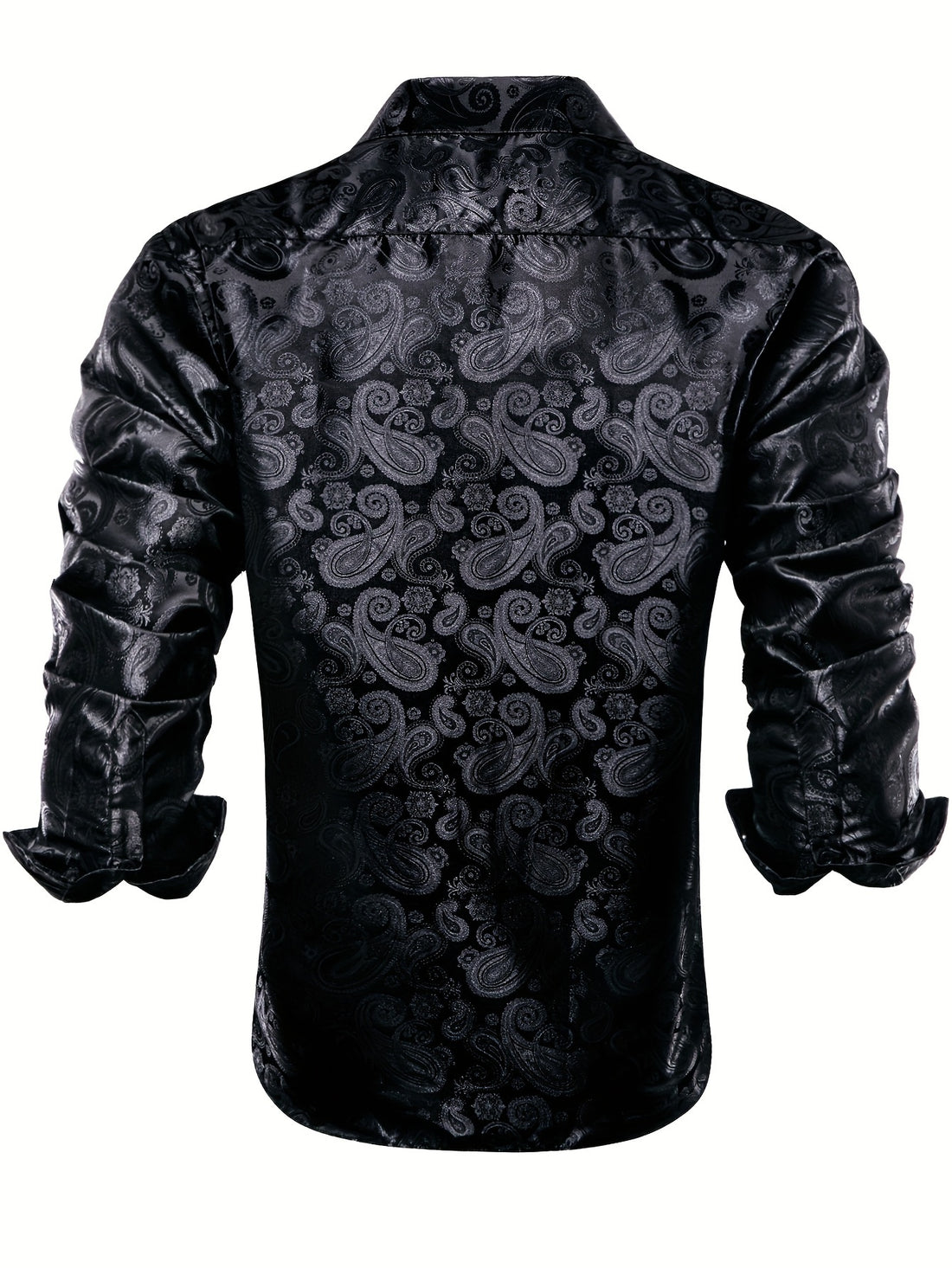 WSHOWY Men's Paisley Print Lapel Shirt