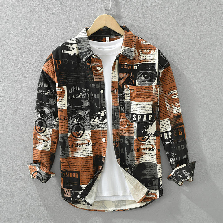 Printed Long-sleeved Shirt Fashionable All-match Artistic Casual