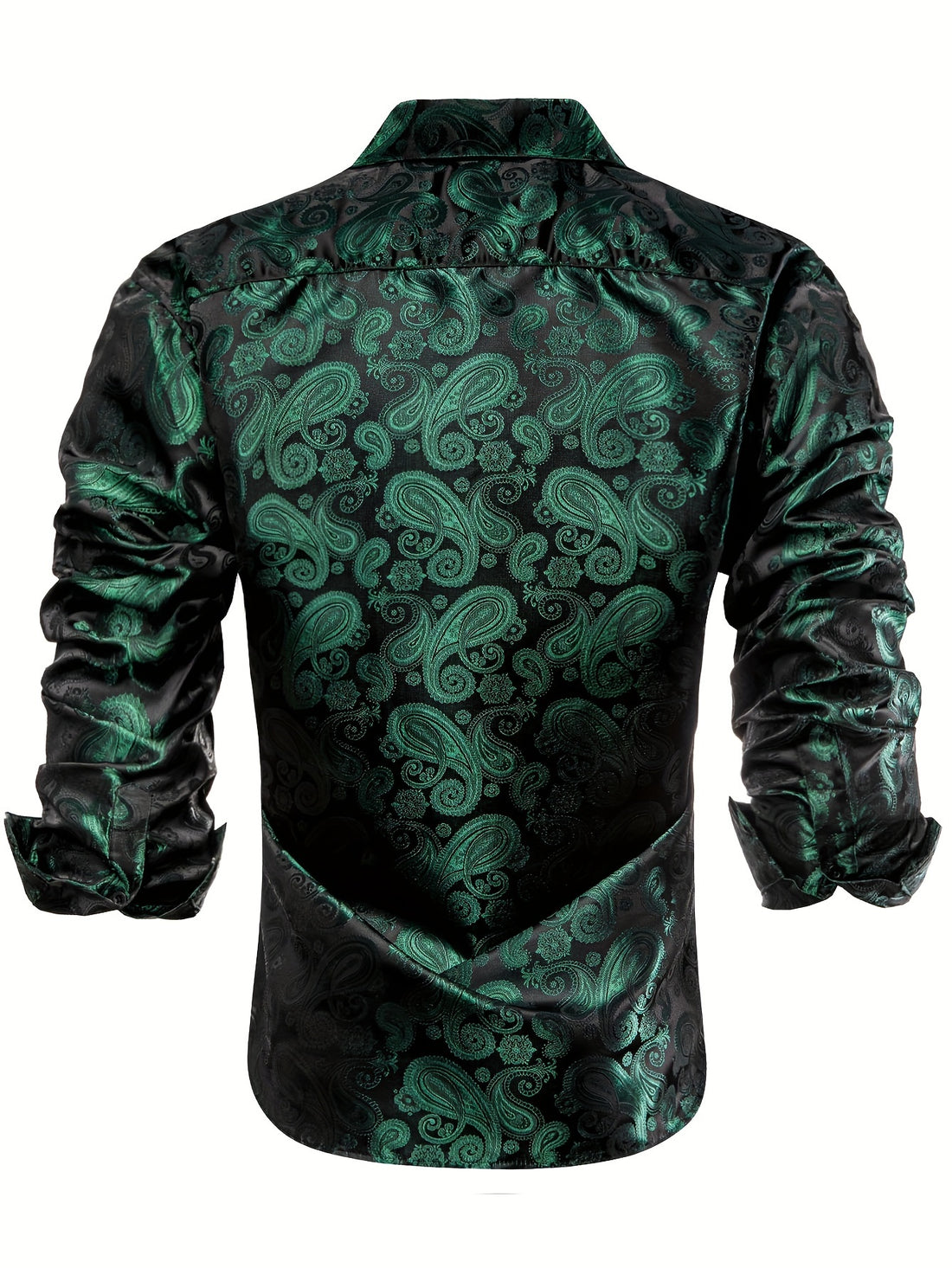 WSHOWY Men's Paisley Print Lapel Shirt