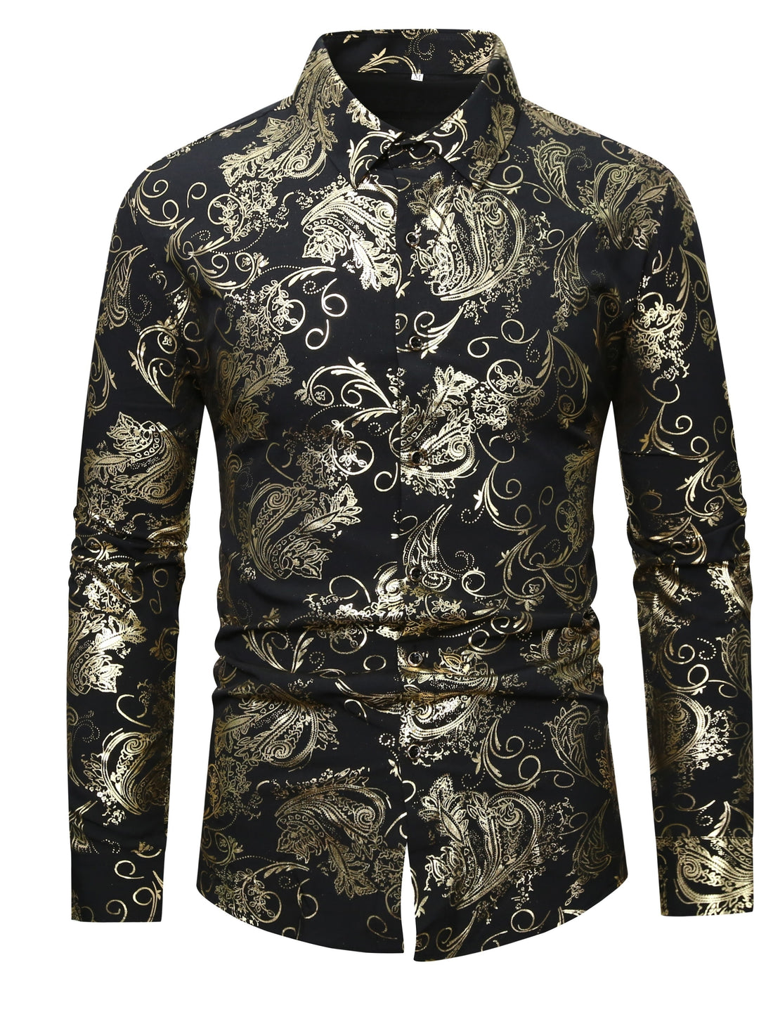 Vintage Floral Print Men's Long Sleeve Shirt